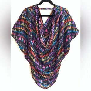 Mara Hoffman Swim Cover up Mini Dress .Size 4. Color Black w multi Colors.